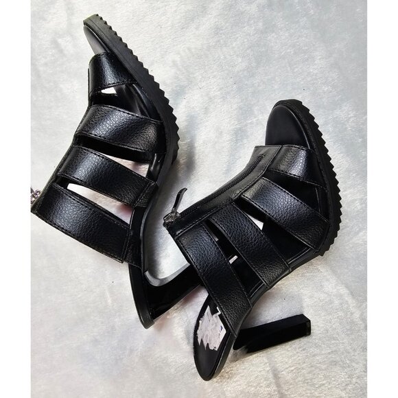 DKNY Open Toe Stiletto Zip Buckle Slip On Mules-Black-SZ 8M - Picture 6 of 8